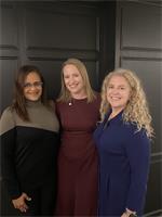 Photograph of 2022 ITE Executive Committee (L-R):  Rosana Correa (Vice-President), Alyssa Rodriguez (Immediate Past President), and Beverly Kuhn (President)